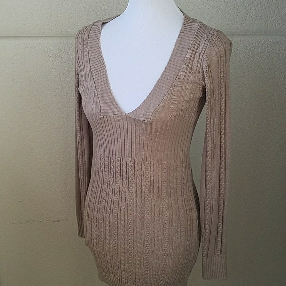 Brown V-neck sweater